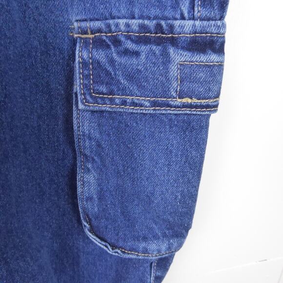 Forever 21 Denim Jogger Pants Womens SZ S Cargo Pockets High Rise Elastic Waist - Picture 6 of 16